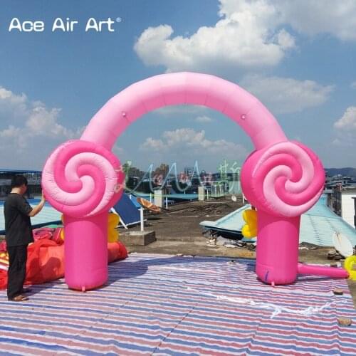 4mL x 3m W inflatable festival candy floss arch,lollipop Archway for wedding and party decoration or advertising