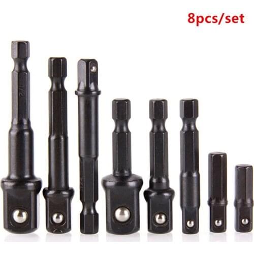 5/8pcs 1/4 Hex Shank Power Screwdriver Driver Socket Bit Adapter Drill Nut Driver Power Extension Bar Wrench Adapter
