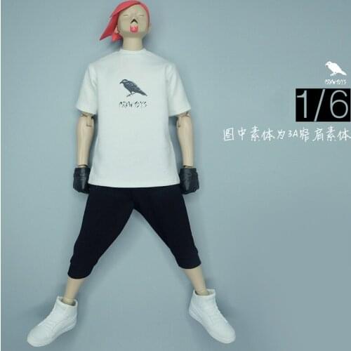 In Stock For Sale 1/6th Fashion Trendy For Boys Loose Short Sleeves Pants Shoes No Body For Mostly 12inch Doll Action Collect