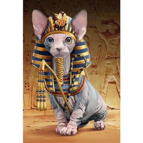 Diamond Painting Animal Pharaoh Cat 5D Full Square / Round Diamond Embroidery Rhinestone Mosaic Diamond Picture