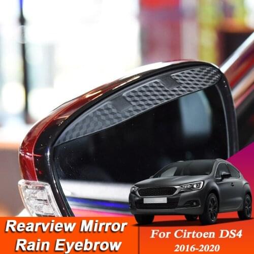 Car-styling For Citroen DS4 2016-2020 Carbon Fiber Rearview Mirror Eyebrow Rain Shield Anti-rain Cover External Sticker Accessor