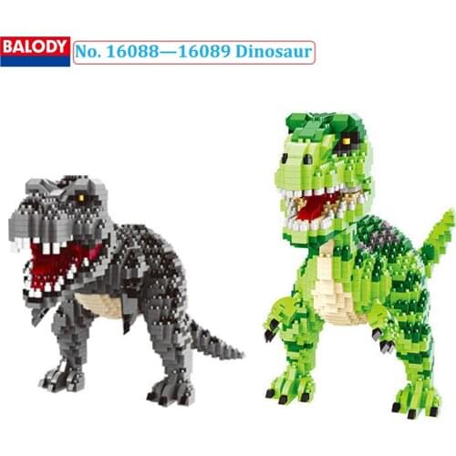 Balody Blocks 16088 Jurassic Period Dinosaur Tyrannosaurus Rex 16089 Velociraptor 3D Micro Mini Bricks Building Bricks Set Toys