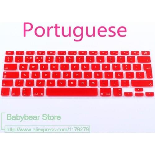 Portuguese keyboard cover For Mac book Pro 13.3 15.4 EURO Portugal Silicone Keyboard Cover For Macbook Air Pro Retina 13 15 17
