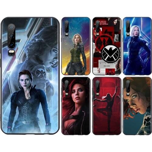 Marvel Avengers Black Widow For Huawei P50 P40 P30 P20 P10 P9 P8 Lite E Pro Plus Lite Mini 2019 2017 Black Soft Phone Case
