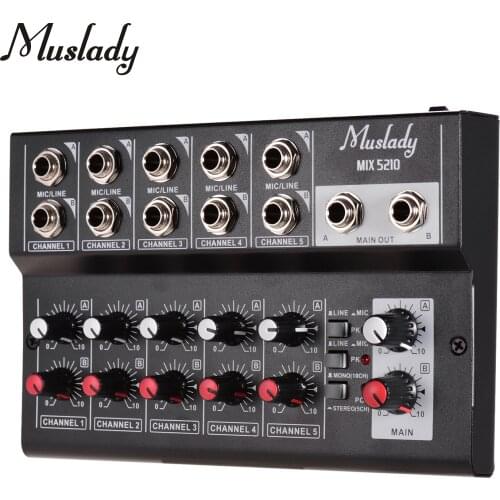 Muslady MIX5210 10-Channel Mixing Console Digital Audio Mixer Stereo mixer audio for Recording DJ Network Live Broadcast Karaoke