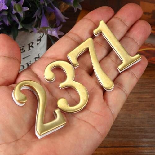 Brass Gate Digits Number Tag Numeral Door Plaque House Drawer Sign Plating Hotel Home Office Sticker Address Door Label