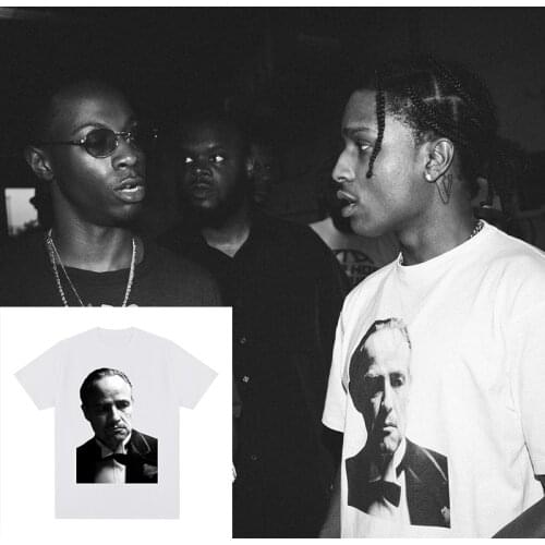 ASAP godfather hip hop Harajuku Portrait Graphic Aesthetics Casual Loose Couple t-shirt Cotton Men T shirt New TEE TSHIRT Womens