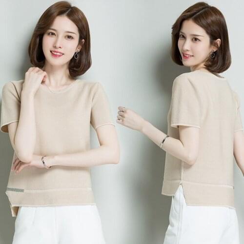 HUARENMEI Women's Knitted T-shirts