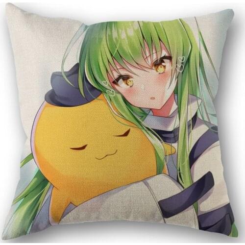 Custom Square Pillowcase Anime Cheese-Kun Cotton Linen Pillow Cover Zippered 45x45cm One Sides DIY Gift Office,Home,Outdoor