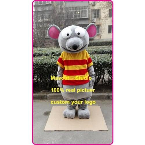 Grey Mouse Mascot Costume Suit Cosplay Party Game Animal Fancy Dress Outfit Advertising Halloween Adults Parade Character Xmas