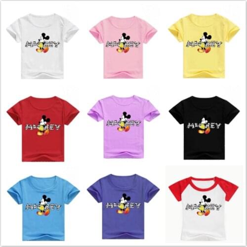 Summer Children Clothing Cartoon Mickey Print Short Sleeve T Shirts Baby Boys Cotton Toddler Clothes Girl Tops Tee Kids T-shirts