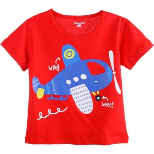 Little Maven New Boys Summer Fashion Lovely Red Plane Short O-neck Brand Cotton Quality Knitted Children Tshirt