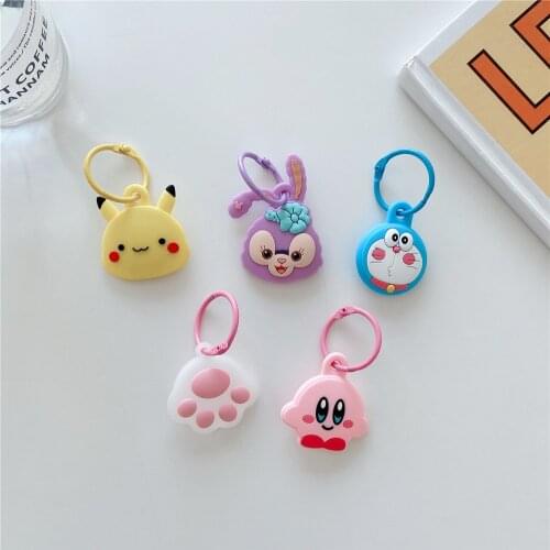 Cartoon Doraemon case for AirTag Strap Key Ring Silicone Loop Unique Soft Universal Finger Strap Charm Lanyard for AirTag