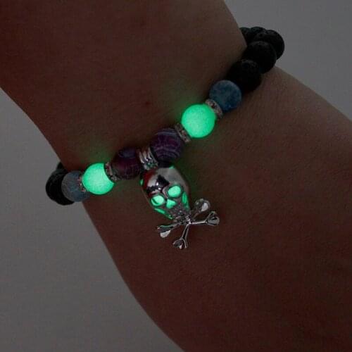 2020 New Luminous Natural Stones Bracelet Glowing In The Dark Moon Lotus Animal Flower Shaped Charm Bracelet For Women Jewelry