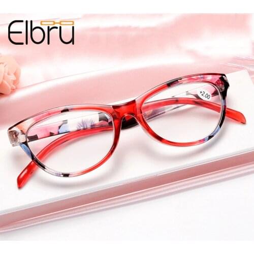 Elbru Cat Eye Reading Glasses Women Lightweight Presbyopic Reading Glasses 1.0 1.5 2.0 2.5 3.0 3.5 4.0 Presbyopia Eyewear