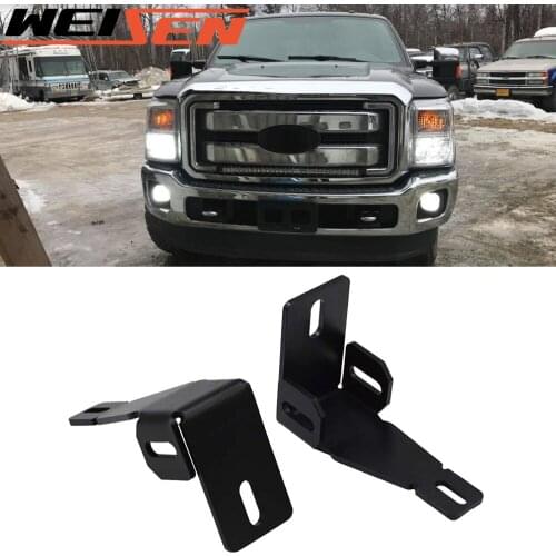Front Hidden Bumper Fog lamp Mounting Brackets Fit 1999-2016 Ford F-250 F-350 F-450 Super Duty and 2000-2005 Ford Excursion
