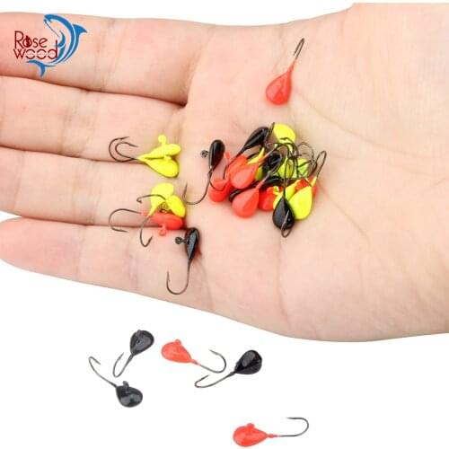 ROSEWOOD 12Pcs 0.5g/0.7g Freshwater Jig Heads, Assorted Bright Colors, Mini Metal Jigging Ice Jig Fishing Lures Sharp Hooks Bait