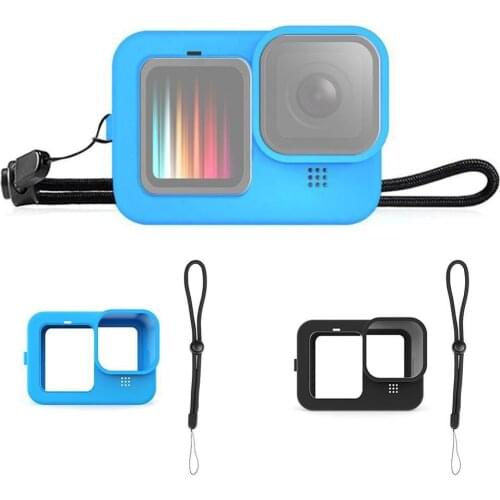Silicone Protective Sleeve Case for GoPro Hero 9 Black Camera Accessories Shockproof Housing Frame Case Cover with Wrist Strap