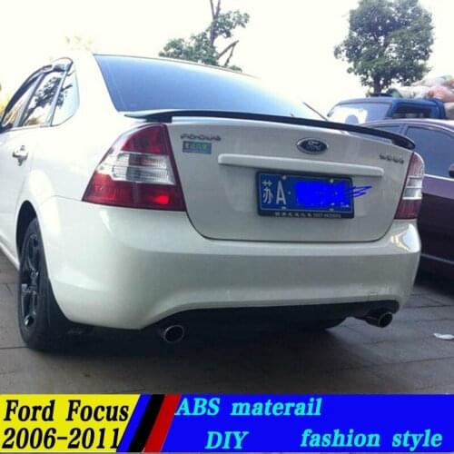 Use for ford focus spoiler High Quality ABS Material Car Rear Wing Primer Color Rear Spoiler for ford focus 2006-2011