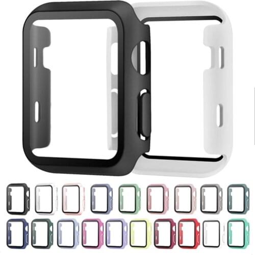 Glass+case For Apple Watch serie 6 5 4 3 SE 44mm 40mm iWatch Case 42mm 38mm bumper Screen Protector+cover apple watch Accessorie
