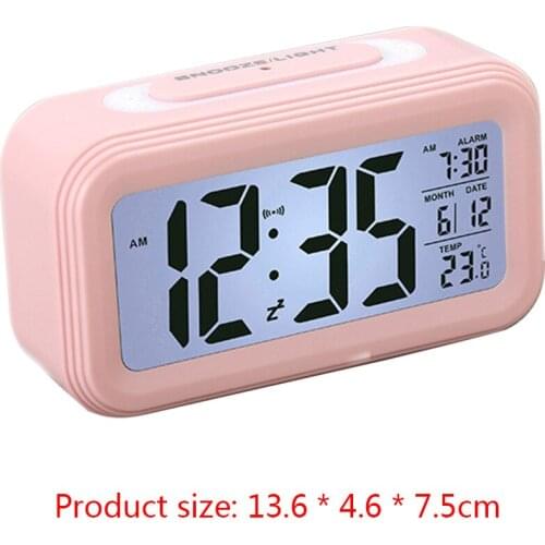 LED Alarm Clock Table Digital Electronic Desktop Clocks Light Electronic Large Time Temperature Display Clocks Bedside Clock