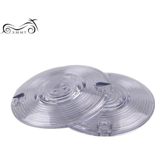 2pcs Motorcycle Turn Signal Light Flat Clear Lens Cover For Harley Electra Glide Softail Road Glide King 96-07
