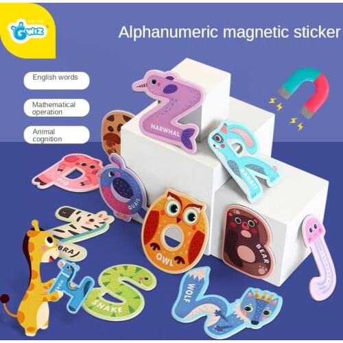 Creative Cognitive Toys for Early Childhood Education Toy Animal Alphanumeric Stickers Refrigerator Magnets Early Learning Aids