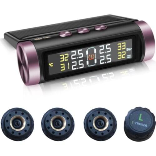 USB or Solar Charging Car TPMS Tire Pressure Monitoring System LCD Alarm Tool
