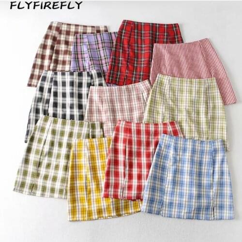 Summer skirts womens mini sexy skirt streetwear plaid pencil skirts elegant high waist skirts korean vintage skirt pink fashion