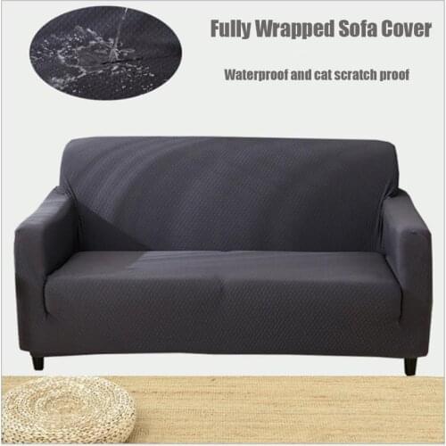Waterproof Elastic Sofa Cover Slipcovers Solid Simple For Living Room Sofa Slipcover Couch Cover 1/2/3/4 Seater