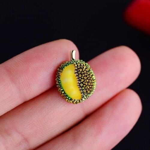 Creative Durian Collar Pins Brooches For Women Enamel Fruits Party Office Brooch Pins Gifts