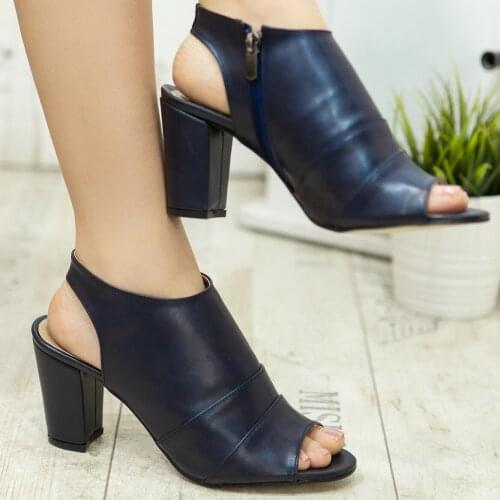 Tonar Dolly Navy Blue Skin Heels Women Shoes Spring Summer Elegant Style Casual Cool Casual New Season Daily