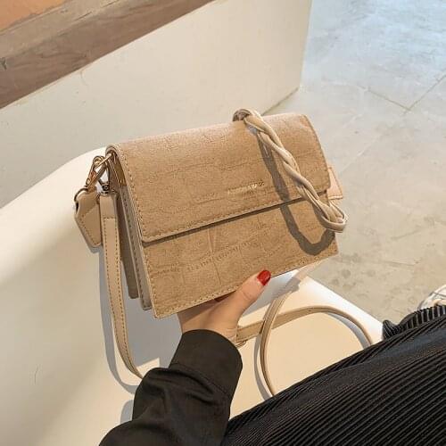 Scrub Leather Crossbody Bags for Women 2020 Winter Trending Shoulder Handbags Womens Branded Fashion Trend Cross Body Bag