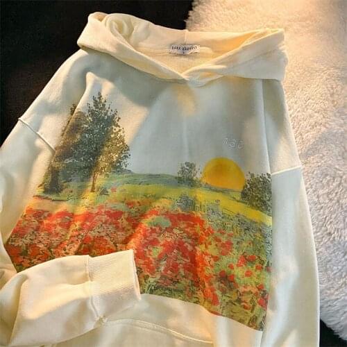 Plus Size Autumn Womens Sweatshirt Thin Oversized Hoodies Pastoral Vintage Clothes Long Sleeve Harajuku Tops Womens Tracksuit