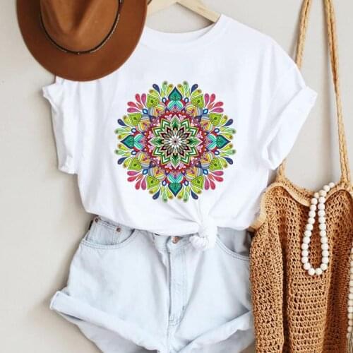 Women Cartoon Floral Sweet Casual Ladies 90s Style Fashion Summer Lady Print Tee Graphic T Top Female Tshirts Clothes T-Shirt