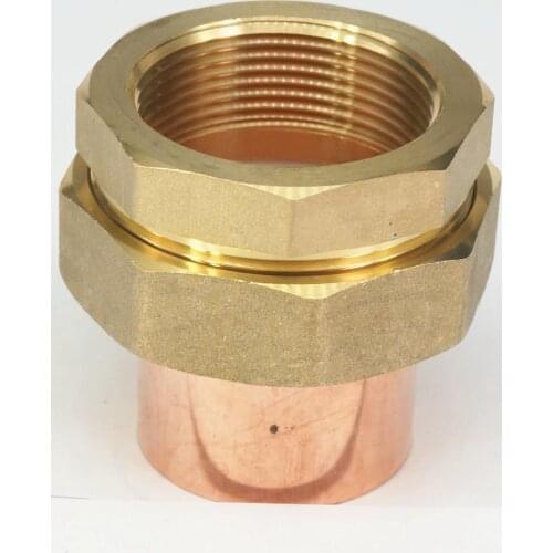 1-1/2" BSP Brass Female-42mm I.D Copper Socket End Feed Union Pipe Adapter Air Conditioner Refrigerator Chiller Plant