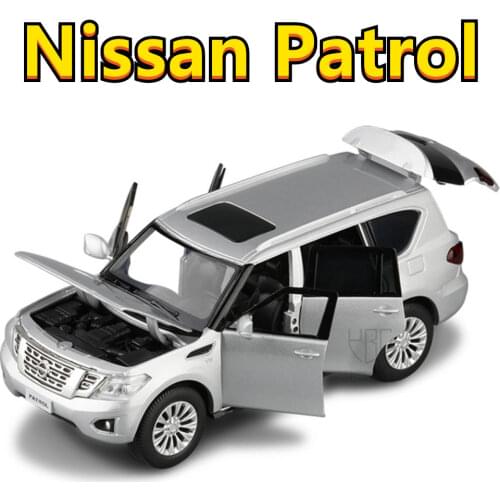 1/32 Nissan Patrol Car Model Toy Diecast Alloy Simulation Metal Off-road Vehicle With Light Pull Back Function Gift For Children