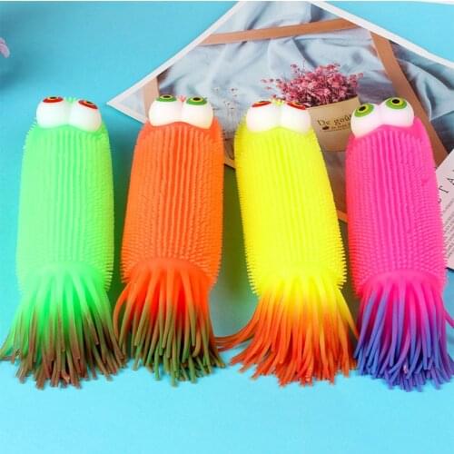 1PCS Hot sale new Cute insects LED toy Big eyes design Luminous children toys Adults vent decompression toys Soft glue Pinch nip