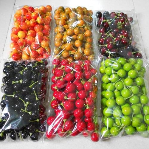 100pcs Fake Fruits Cherry Pear Cherries Strawberry Molds Artificial Real Tomatoes Orange Banana Peanut for Home Christmas Decor