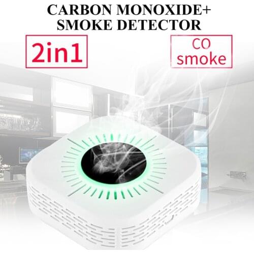 Newest 2 in 1 Gas Smoke Alarm Co Carbon Monoxide Detector Warn Sensor Home Security Protection High Sensitive