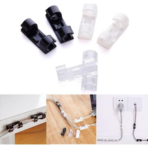 20 Pcs Wire Organizer Self Stick Data Wire Adhesive Cable Clip Storage Desktop Line Fixed Tool Data Telephone Line Usb Winder