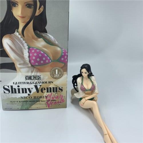 FigureCrazy 2020 Robin Shiny Swimsuit Sexy Sitting Ver. PVC Action Figure Nico Robin Nami Show Suit Collection Model 11cm