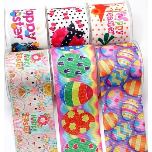 3 inch Easter Day Printed ribbons for hair bows Craft accessory Supplier 25944