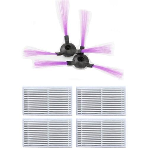 4 pieces robot HEPA filter and 2 pieces Side Brush for ISEELIFE PRO1 PRO1S PRO2S Robotic Vacuum Cleaner Parts