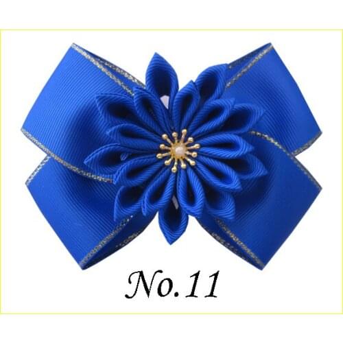 50 BLESSING Girl 4.5" Golden Angel Hair Bow Elastic Flower Hair Band Hairbow