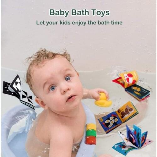 6-12 Month Baby Books Toy 6PCS Black White Cloth Book Early Educational Toys Soft Quiet Book Bath Kids Learning Montessori Toys