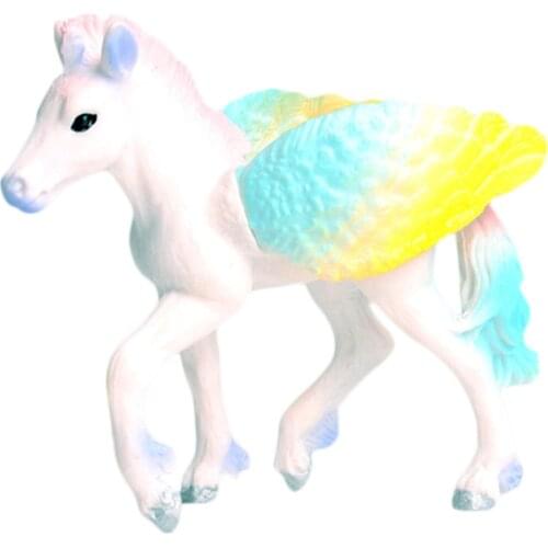 8.5cm Simulation Animal Model Unicorn Figurine Plastic Horse Mythical Figurine