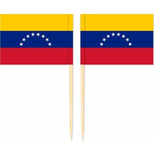 Venezuela Toothpick Flag 3.5X2.5CM Cake Topper Party Cupcake Wedding Baby Shower Supplies Lovely Baking Dessert Decorations