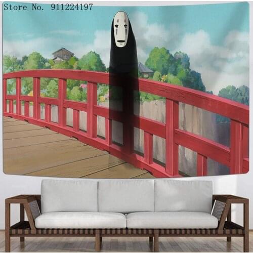 Spirited Away Tapestry Hayao Miyazaki Anime Printed Wall Tapestry For Living Room Study Bedroom Teens Dorm Wall Hanging Tapestry
