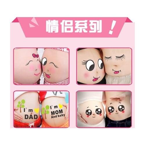 Kawaii self-made For pregnant women therapy maternity photo props Pregnancy photographs belly painting photo stickers